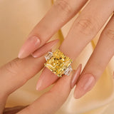 Exquisite Three Stone Radiant Cut 12.0ct Engagement Ring In Sterling Silver