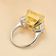 Exquisite Three Stone Radiant Cut 12.0ct Engagement Ring In Sterling Silver