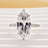 Mesmerizing Pave Marquise Cut 6.0ct Engagement Ring In Sterling Silver