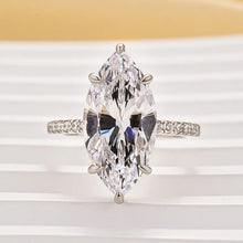 Mesmerizing Pave Marquise Cut 5.0ct Engagement Ring In Sterling Silver