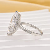 Mesmerizing Pave Marquise Cut 6.0ct Engagement Ring In Sterling Silver