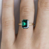 Glamorous 3.0ct Emerald Cut Engagement Ring In Sterling Silver