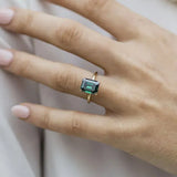 Glamorous 3.0ct Emerald Cut Engagement Ring In Sterling Silver