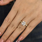 Radiant Cushion Cut 3.0ct Hidden Halo Engagement Ring In Sterling Silver