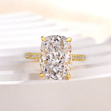 Deluxe Cushion Cut 9.0ct Pave Engagement Ring In Sterling Silver
