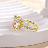 Deluxe Cushion Cut 9.0ct Pave Engagement Ring In Sterling Silver