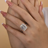 Luxurious Emerald Cut 11.5ct 925 Sterling Silver Engagement Ring