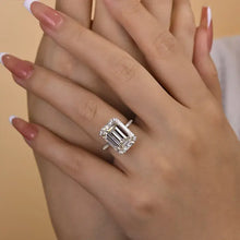 Luxurious Emerald Cut 11.5ct 925 Sterling Silver Engagement Ring