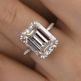 Luxurious Emerald Cut 11.5ct 925 Sterling Silver Engagement Ring