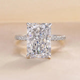 Luxurious Hidden Halo Radiant Cut 6.0ct Engagement Ring In Sterling Silver