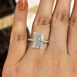 Luxurious Hidden Halo Radiant Cut 6.0ct Engagement Ring In Sterling Silver