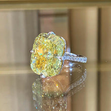 Elegant Cushion Cut Yellow Sapphire 3.5ct Sterling Silver Engagement Ring