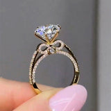 Solarii Moissanite 3.0ct Bow Base Design Sterling Silver Engagement Ring