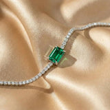 Glamorous Emerald Bracelet For Women In Sterling Silver