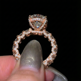 Preciously-crafted Pave Oval Cut 7.0ct Engagement Ring In Sterling Silver