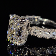 Starlit Pave Radiant Cut 5.0ct Engagement Ring In Sterling Silver