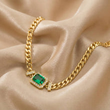 Polished Emerald Cut Bracelet for Emerald Green Women