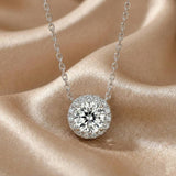 Round Cut Pendant Necklace In 925 Sterling Silver