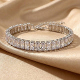 Luxurious Emerald Cut Bracelet in Sterling Silver