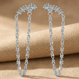 925 Sterling Silver Chain Link Drop Earrings
