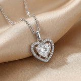 Elegant Heart Cut 1.5ct 925 Sterling Silver Necklace