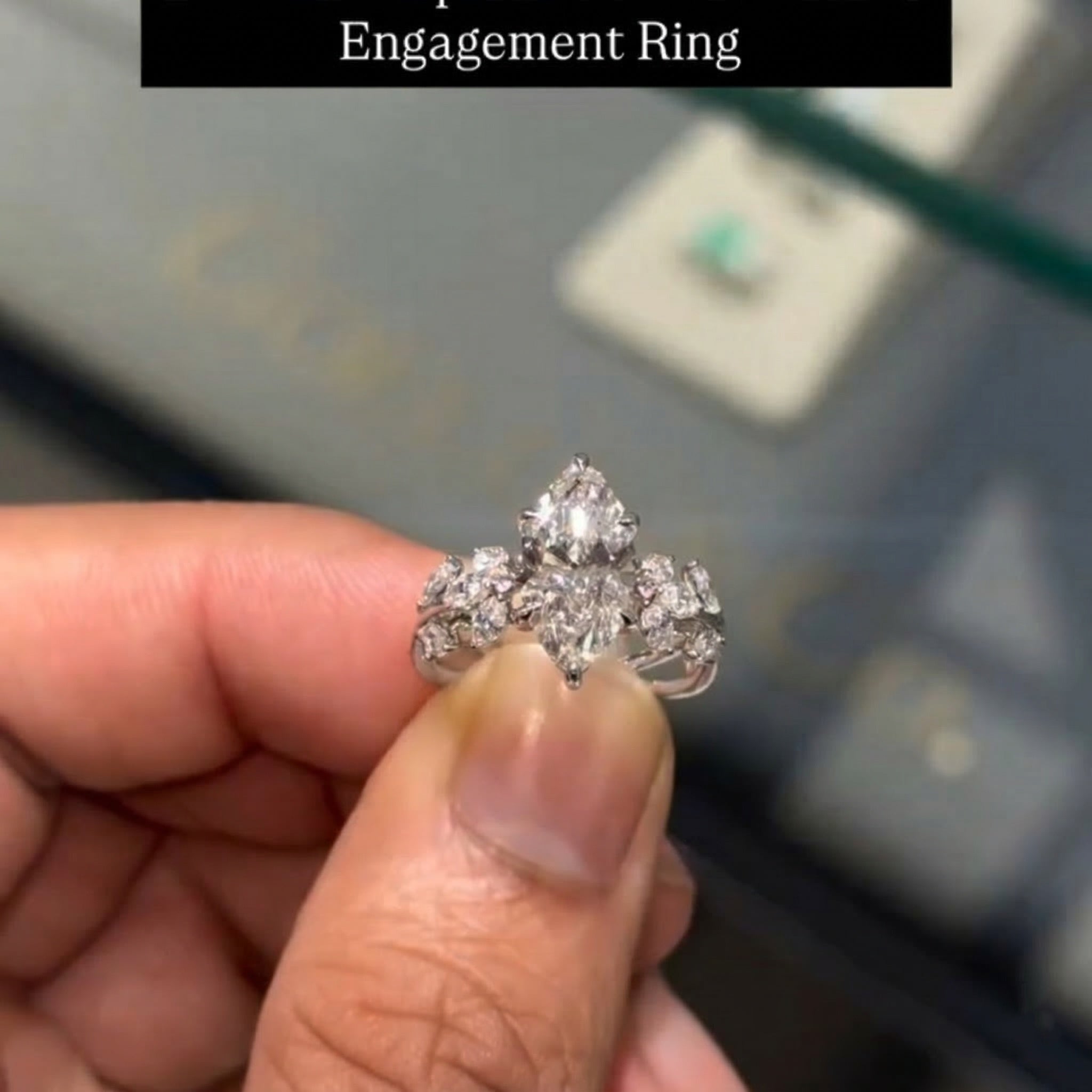 Gorgeous Vintage-Inspired 2.0ct Marquise Cut Cluster Ring In Sterling Silver