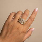 Brilliant 925 Sterling Silver Pavé Round Cut Wide Band Wedding Ring