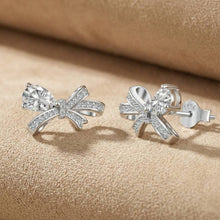 925 Sterling Silver Bow-knot Pear Cut Stud Earrings