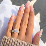 Modern 925 Sterling Silver 2.0ct Round Cut Halo Wedding Ring Set