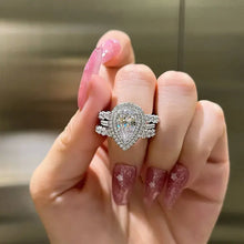 Timeless Pear Cut Bridal Set Sterling Silver