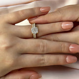 Chunky Cushion Cut 3 Ct Pave 925 Sterling Silver Wedding Ring Set