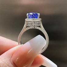 Polished Pear Cut 3.0ct Aquamarine Blue Pave Engagement Ring In Sterling Silver
