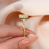 Lavish Radiant Cut 3.5ct Side Stone Engagement Ring In Sterling Silver