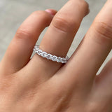 925 Sterling Silver Classic Eternity Band with Round Cut