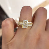 Timeless Radiant Cut Simulated Diamond 3PC Wedding Ring Set