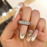 925 Sterling Silver Round Cut  Wide Eternity Band