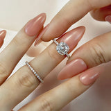 Chunky Cushion Cut 3 Ct Pave 925 Sterling Silver Wedding Ring Set