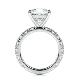Sumptuous Solarii Moissanite 3.0ct Princess Cut 925 Sterling Silver Pave Engagement Ring