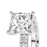 Sumptuous Solarii Moissanite 3.0ct Princess Cut 925 Sterling Silver Pave Engagement Ring
