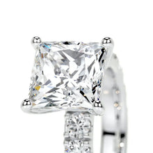 Sumptuous Solarii Moissanite 6.0ct Princess Cut 925 Sterling Silver Pave Engagement Ring