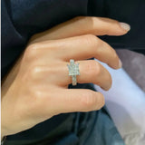 Sumptuous Solarii Moissanite 3.0ct Princess Cut 925 Sterling Silver Pave Engagement Ring