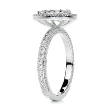 Orchestral Solarii Moissanite 2.0ct Pear Cut 925 Sterling Silver Pave Engagement Ring