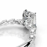 Sublime Solarii Moissanite 2.0ct Emerald Cut 925 Sterling Side Stone Engagement Ring