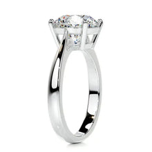 Vivid Solarii Moissanite 2.5ct Round Cut 925 Sterling Silver Solitaire Engagement Ring