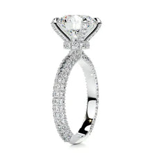 Gleaming Solarii Moissanite 3.0ct Round Cut 925 Sterling Silver Pave Engagement Ring