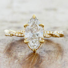 Chic Twist Design Marquise Cut 3.0ct Engagement Ring In Sterling Silver