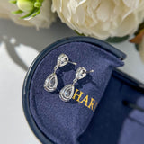 Stunning Pear Cut Sterling Silver Drop Earrings