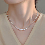 Lavish Cube Silver with Pearl Necklace In Sterling Silver For Woman