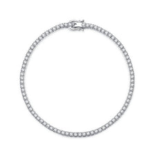 Round Cut Simulated Diamonds and Colored Gemstone Tennis Bracelet in Sterling Silver