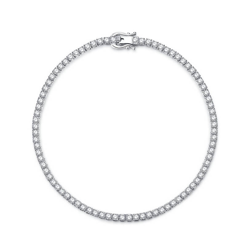 Round Cut Simulated Diamonds and Colored Gemstone Tennis Bracelet in Sterling Silver